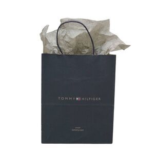 TOMMY HILFIGER Empty Paper Shopping Gift Bag w/Tissues Size 8 x 10 x 4,5"